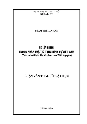 Nghiên cứu về người bị hại trong pháp luật tố tụng hình