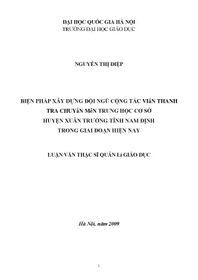 Biện Pháp Xây Dựng Đội Ngũ Cộng Tác Viên Thanh Tra Trung