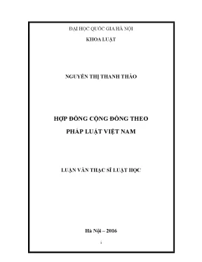 Hợp Đồng Cộng Đồng Theo Pháp Luật Việt Nam: Nghiên Cứu