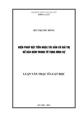Biện Pháp Đặt Tiền và Tài Sản Để Bảo Đảm Trong Tố Tụng