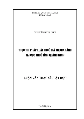 Thực Thi Pháp Luật Thuế Giá Trị Gia Tăng Tại Cục Thuế