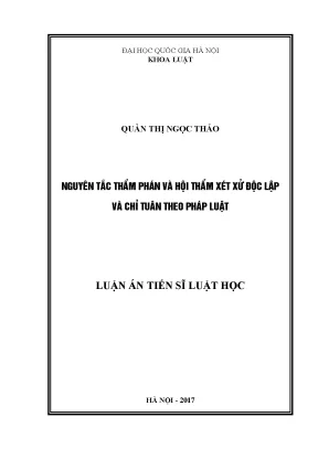 Nguyên Tắc Độc Lập Trong Xét Xử Tố Tụng Hình Sự