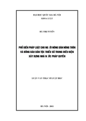 Phổ Biến Pháp Luật Cho Người Nông Dân Và Dân Tộc Thiểu