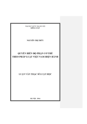 Quyền hiến bộ phận cơ thể theo pháp luật Việt Nam
