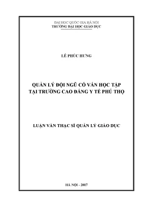 Quản lý đội ngũ cố vấn học tập tại Cao đẳng Y tế Phú Thọ