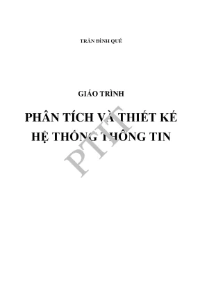 Phân Tích và Thiết Kế Hệ Thống Thông Tin