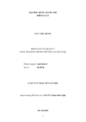 Quản lý chất thải rắn thông thường tại Việt Nam: Thực