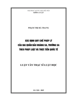 Quy chế pháp lý của quần đảo Hoàng Sa và Trường Sa theo
