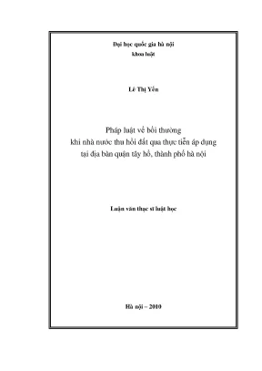 Bồi Thường Khi Nhà Nước Thu Hồi Đất Tại Quận Tây Hồ: