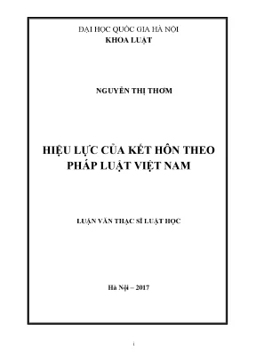 Hiệu Lực Kết Hôn Theo Pháp Luật Việt Nam: Nghiên Cứu và