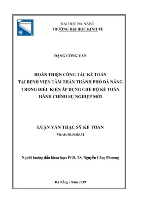 Luận văn hoàn thiện kế toán bệnh viện tâm thần