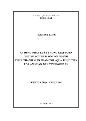 Áp Dụng Pháp Luật Trong Xét Xử Sơ Thẩm Đối Với Người
