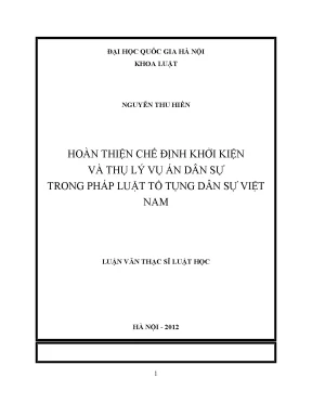Hoàn thiện chế định khởi kiện và thụ lý án dân sự trong