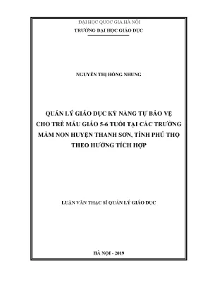 Quản lý giáo dục kỹ năng tự bảo vệ cho trẻ mẫu giáo 5-6