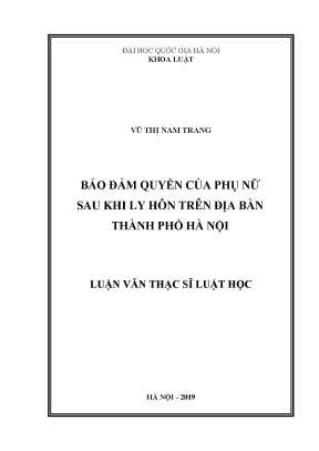 Bảo Đảm Quyền Phụ Nữ Sau Ly Hôn Tại Hà Nội