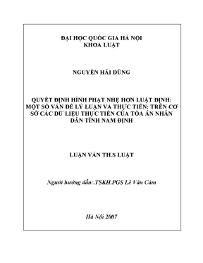 Nghiên cứu quyết định hình phạt nhẹ hơn luật định tại