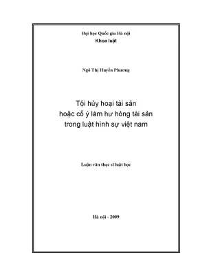 Tội Hủy Hoại Tài Sản Trong Luật Hình Sự Việt Nam: Phân