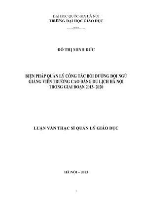 Biện Pháp Quản Lý Bồi Dưỡng Giảng Viên Trường Cao Đẳng