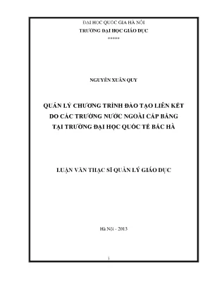Quản Lý Chương Trình Đào Tạo Liên Kết Tại Đại Học Quốc