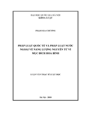 Năng Lượng Nguyên Tử Vì Mục Đích Hòa Bình: Pháp Luật