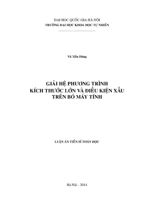 Giải Hệ Phương Trình Kích Thước Lớn Trên Máy Tính: