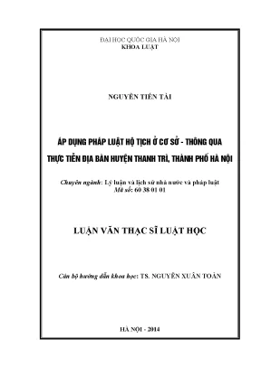 Nâng cao hiệu quả áp dụng pháp luật hộ tịch tại huyện