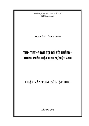 Tình tiết phạm tội đối với trẻ em trong pháp luật hình