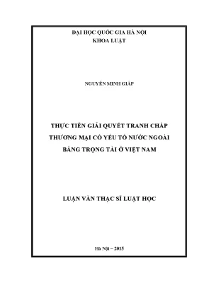 Giải Quyết Tranh Chấp Thương Mại Quốc Tế Bằng Trọng Tài