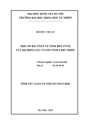 Bài Toán Tính Bền Vững Hệ Động Lực Tuyến Tính Chịu Nhiễu