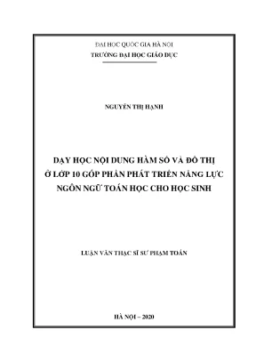 Phát triển năng lực ngôn ngữ toán học qua dạy học hàm số