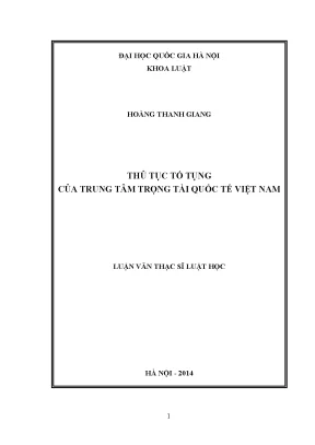 Thủ Tục Tố Tụng Tại Trung Tâm Trọng Tài Quốc Tế Việt Nam