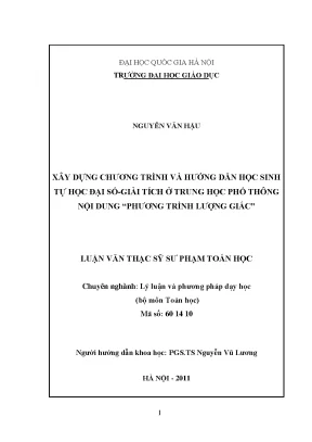 Chương trình tự học đại số giải tích cho học sinh trung