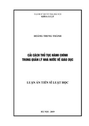 Cải Cách Thủ Tục Hành Chính Trong Quản Lý Giáo Dục Tại
