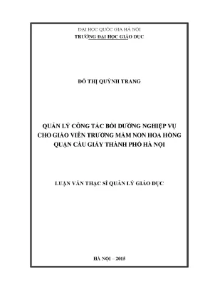Quản lý bồi dưỡng nghiệp vụ giáo viên mầm non tại trường