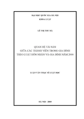 Quan hệ tài sản trong gia đình theo Luật Hôn nhân và Gia
