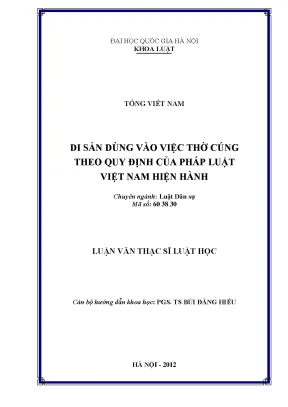 Di sản thờ cúng theo quy định pháp luật Việt Nam