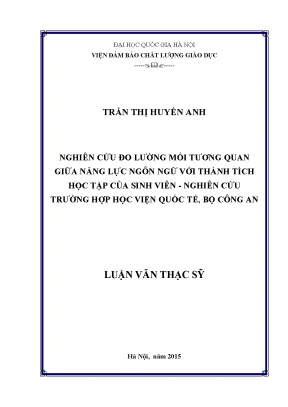 Nghiên cứu mối tương quan giữa năng lực ngôn ngữ và