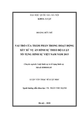 Vai trò của Thẩm phán trong xét xử hình sự theo Bộ luật