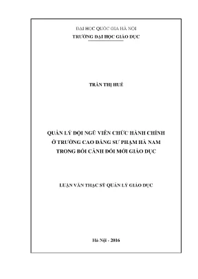 Quản lý đội ngũ viên chức hành chính tại Trường Cao đẳng