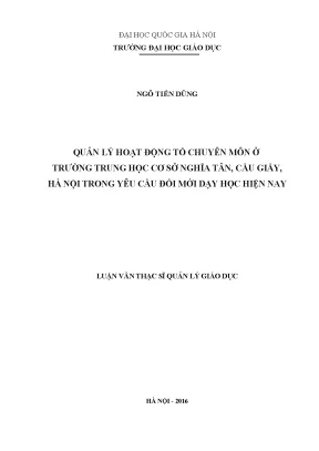 Quản Lý Hoạt Động Tổ Chuyên Môn Tại Trường THCS Nghĩa