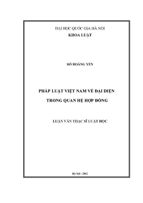 Nghiên cứu về đại diện trong hợp đồng theo pháp luật