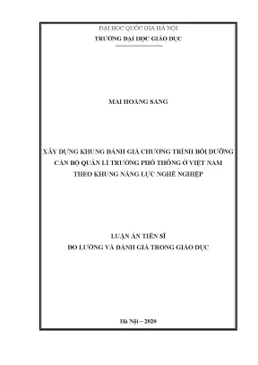 Khung Đánh Giá Bồi Dưỡng Cán Bộ Quản Lí Trường Phổ Thông