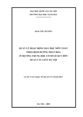 Quản lý dạy học môn Toán theo định hướng phân hóa tại