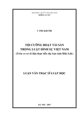 Nghiên cứu tội cưỡng đoạt tài sản trong luật hình sự