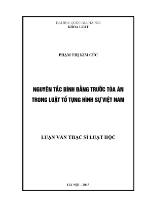 Nguyên Tắc Bình Đẳng Trước Tòa Án Trong Luật Tố Tụng
