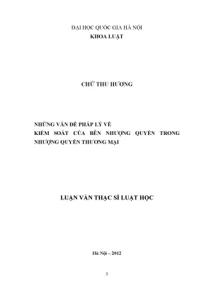 Vấn Đề Pháp Lý Về Kiểm Soát Trong Nhượng Quyền Thương Mại