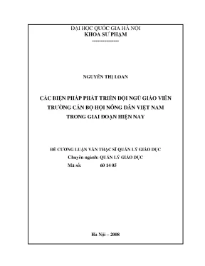 Phát Triển Đội Ngũ Giảng Viên Trường Cán Bộ Hội Nông Dân