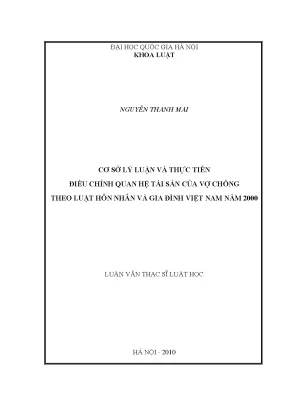 Điều Chỉnh Quan Hệ Tài Sản Vợ Chồng Theo Luật Hôn Nhân