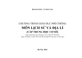 Chương Trình Giáo Dục Lịch Sử và Địa Lý Cấp Trung Học Cơ Sở