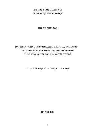 Dạy Học Tích Vô Hướng Hai Vectơ: Phương Pháp Giải Quyết